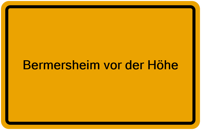 Handelsregister Bermersheim vor der Höhe